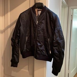GAP black satin bomber jacket size medium